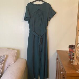 Lane Bryant Lena wide leg jumpsuit emerald green size 20